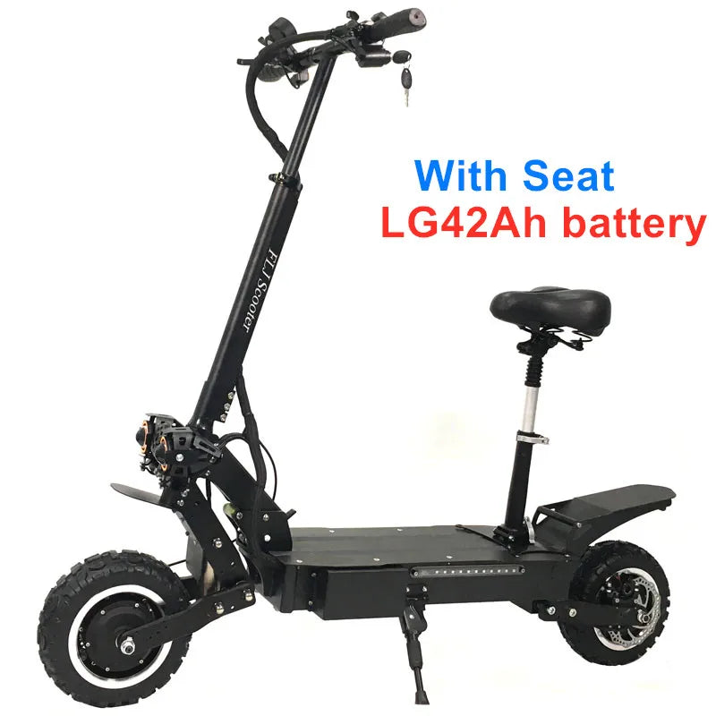 FLJ T112 60V5600W Dual Engine Electric Scooter with 11inch off road tire Strong power kick e scooter.