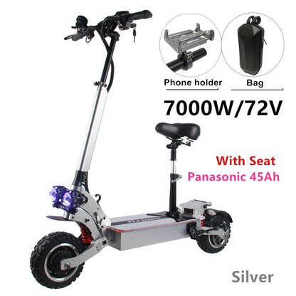 FLJ 72V 7000W kick Scooter electric with 11inch Dual motor engines fat tire elektro adult scooter.