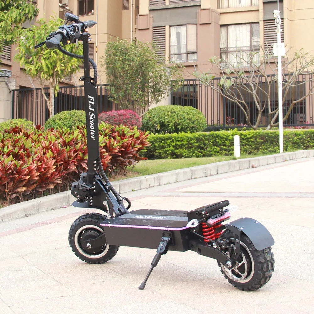 FLJ 72V 7000W kick Scooter electric with 11inch Dual motor engines fat tire elektro adult scooter.