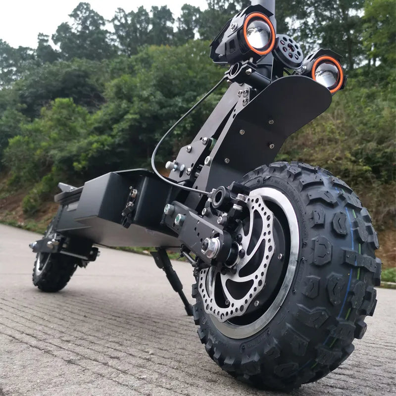 FLJ T112 60V5600W Dual Engine Electric Scooter with 11inch off road tire Strong power kick e scooter.