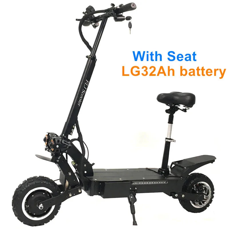 FLJ T112 60V5600W Dual Engine Electric Scooter with 11inch off road tire Strong power kick e scooter.