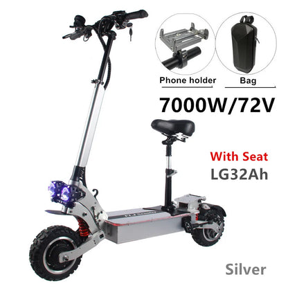 FLJ 72V 7000W kick Scooter electric with 11inch Dual motor engines fat tire elektro adult scooter.