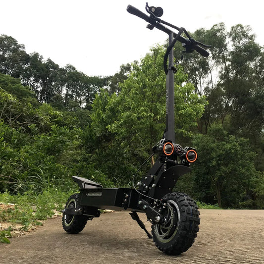 FLJ T112 60V5600W Dual Engine Electric Scooter with 11inch off road tire Strong power kick e scooter.