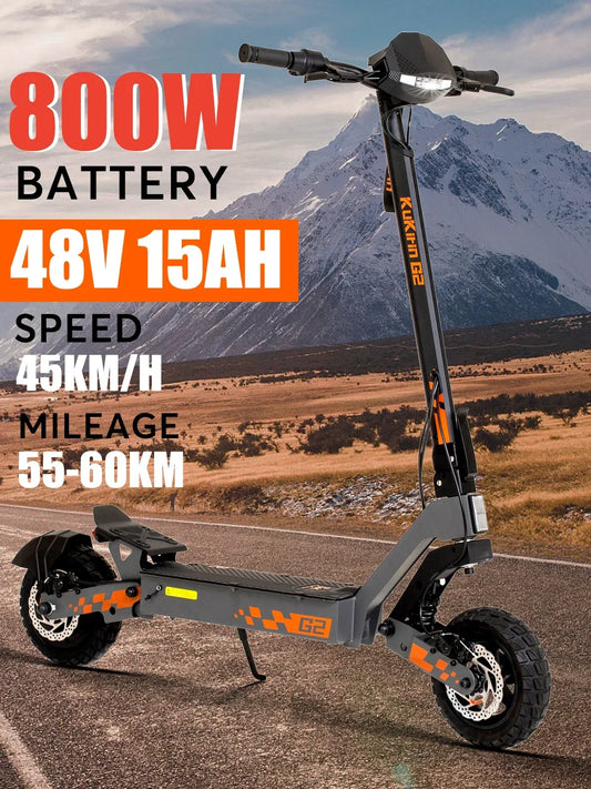 G2 Electric Scooter  800W Brushless Motor 10 Inch Vacuum Off-Road Tire EScooter 48V 15AH Battery new aluminum alloy.