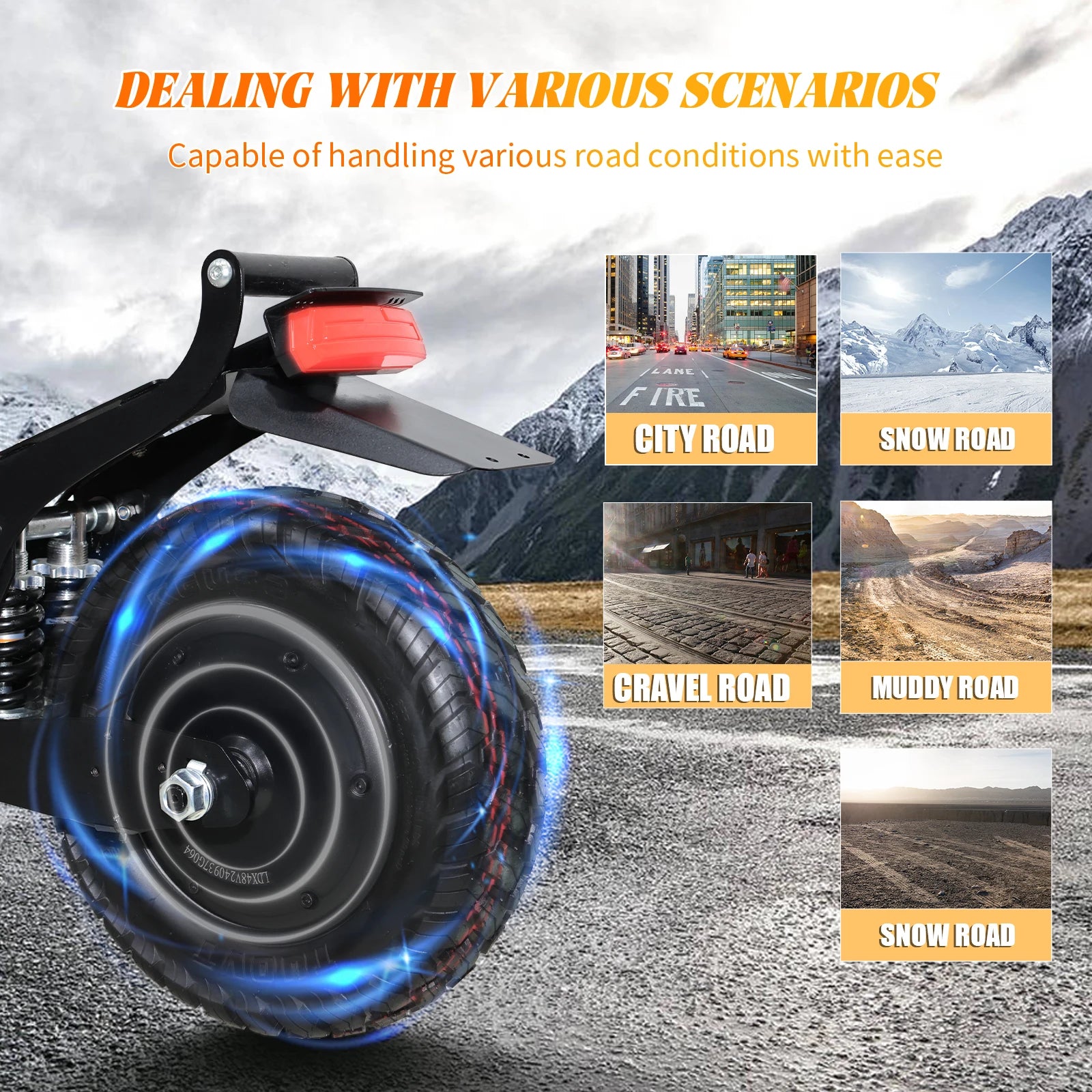 Arwibon Q30 Adult Electric Scooter 2500W Motor Top Speed 30MPH, 48V16AH, 11 Inch Off-Road Tires Sport Commuter Folding EScooter.