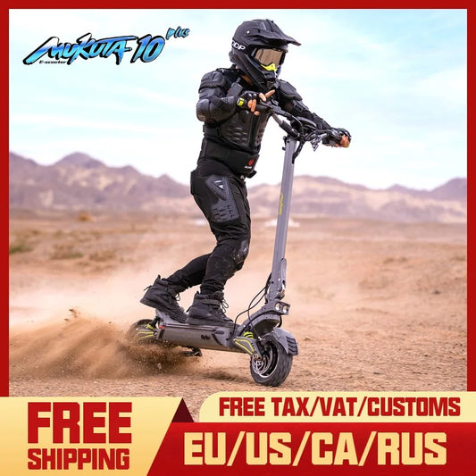 MUKUTA 10 Plus Dual Motor Off-Road Electric Scooter Foldable 10-Inch 60V Adult VSETT 10+ T10-DDM ZERO 10X DUALTRON All-Terrain.