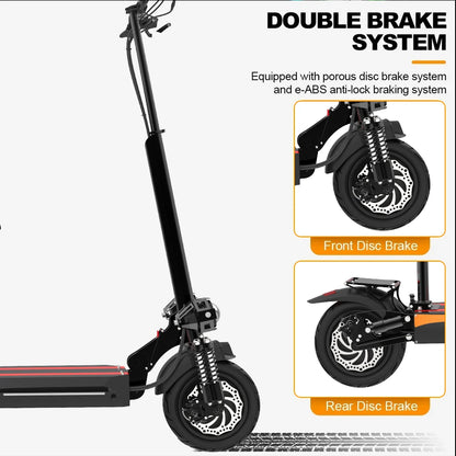 65km/h Electric Scooters Adults 48V 2400W Kickscooter Dual Motor with Seat Folding e scooter Disc Brake Skate board Escooter.