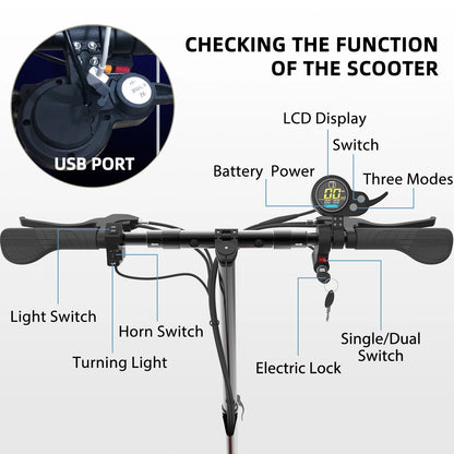 65km/h Electric Scooters Adults 48V 2400W Kickscooter Dual Motor with Seat Folding e scooter Disc Brake Skate board Escooter.