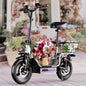 HEZZO Foldable Electric Scooter Seat & Basket 48V 15Ah 500W Full Suspension Powerful T3 Commute Escooter 20Mph 37Miles LongRange.