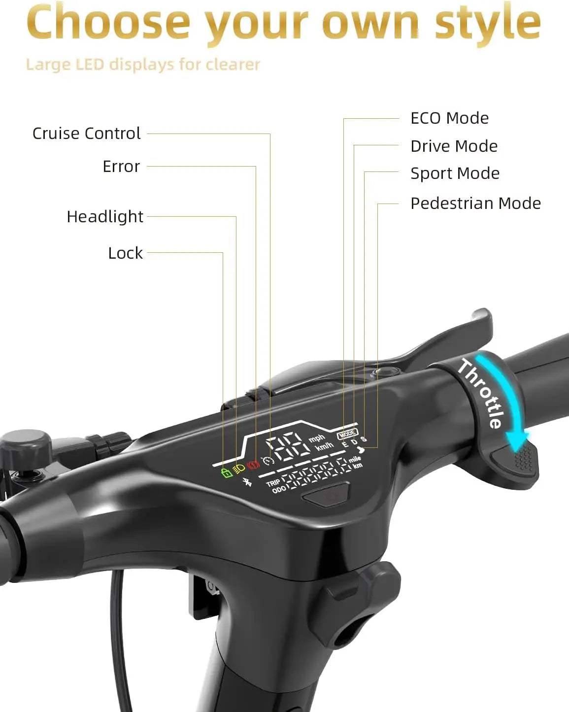 US Warehouse Electric Scooter Adult 28 Miles Range 500W Foldable Commuting Electric Scooter with APP Control Ebike.