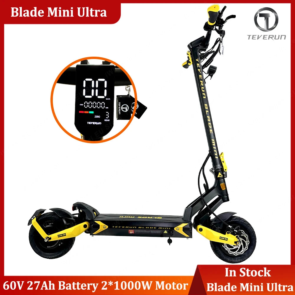 EU Stock Blade Mini Ultra 60V 27Ah TFT Display Inside NFC 2*1000W Dual Motor Full Hydraulic Brake Blade MINI Ultra.