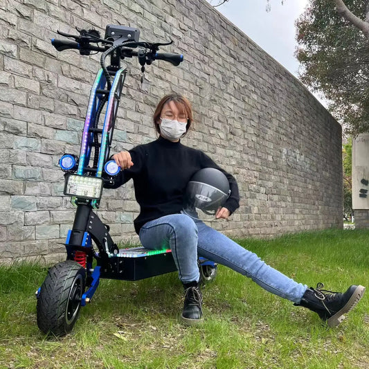 Geofought Good Selling 60v 72V 13 Inch Fat Wheels 8000w Dualtron 90-110kms Dual Motor Off Road Electric Scooters For Adults.