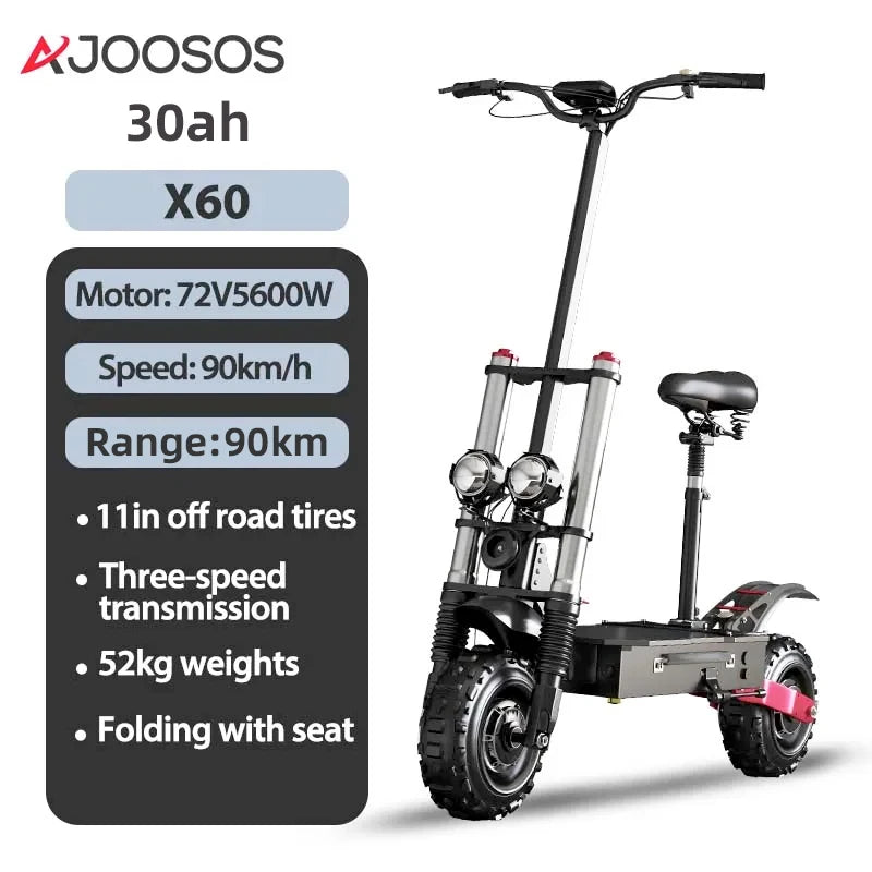 1200W-5600W 48-72V Electric Scooter up to 90KM/H Max Speed Adults Electric Scooters up to 110KM Long Range 10/11'' Tires.