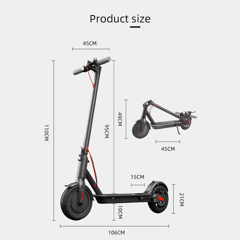 HX Adult Electric Scooter 350W 15AH 36V Electric Kick E Scooters Foldable 8.5 inch Smart APP Escooter Dual shock absorbers.