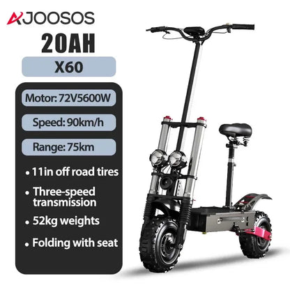 1200W-5600W 48-72V Electric Scooter up to 90KM/H Max Speed Adults Electric Scooters up to 110KM Long Range 10/11'' Tires.