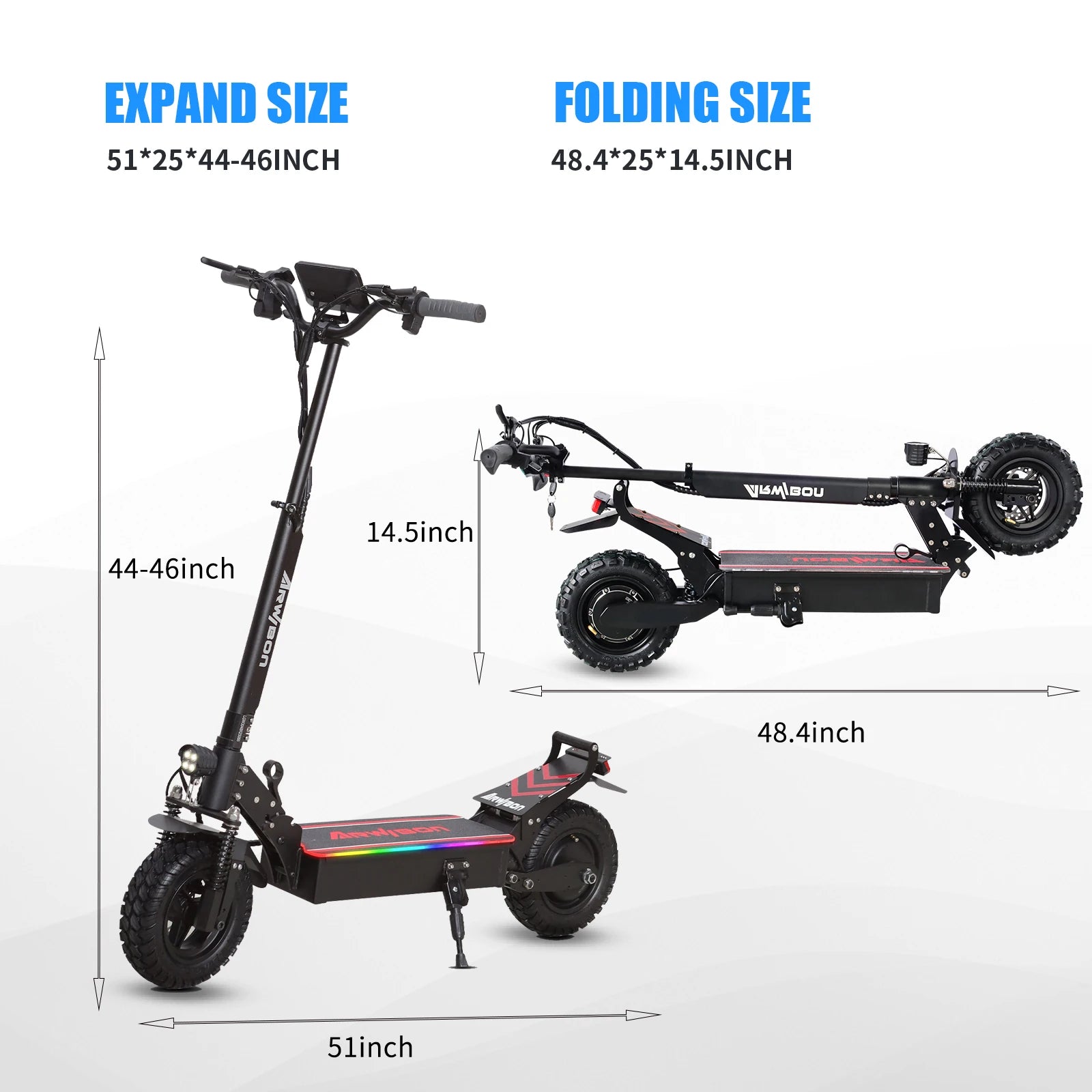 Arwibon Q30 Adult Electric Scooter 2500W Motor Top Speed 30MPH, 48V16AH, 11 Inch Off-Road Tires Sport Commuter Folding EScooter.