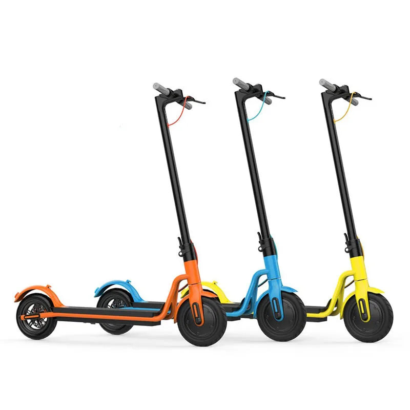 Lightweight electric scooter with durable aluminum alloy construction, foldable feature for compact storage.