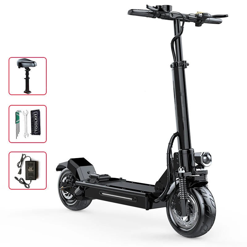 E5 Folding Adult Electric Scooter 1000W Motor Scooter Top Speed 50 Km/h 10-Inch Vacuum Tires Shock-Absorbing Electric Scooter.