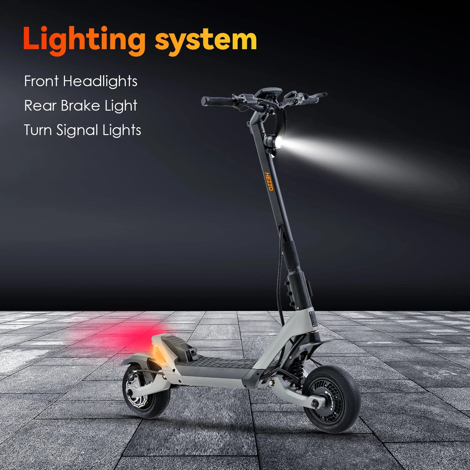 HEZZO F6 Folding Electric Scooter 40MPH 60V 3200W Dual Motors 10 Inch Off-road Escooter 23AH 40 Miles Long Range Full Suspension.