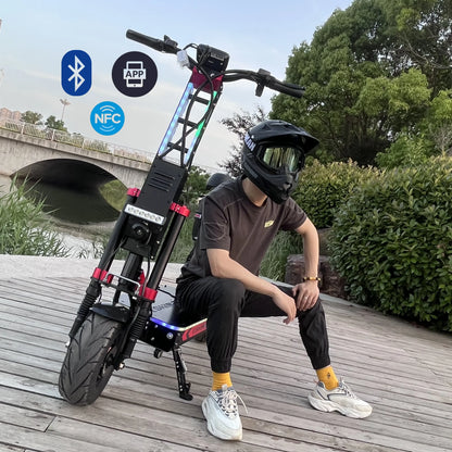 72V 30Ah 100Ah Electric Scooter APP Control NFC/Password Power On Dual Motor 8000-15000W High Speed E Bike Long Range For Adults.