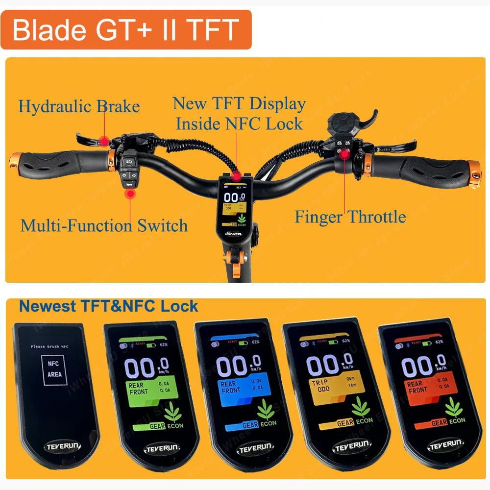 2024 Newest Original BLADE GT II 60V 26Ah Blade GT+ II 60V 35Ah TFT Display Dual Motor 1500W*2 11inch Official Blade E-Scooter.