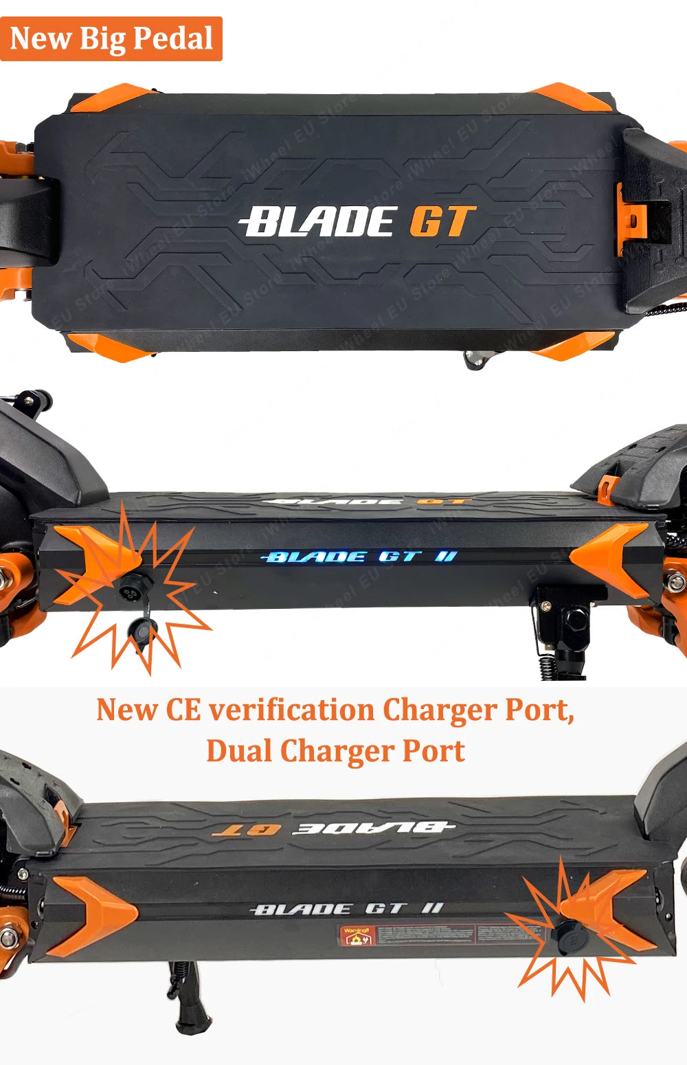 2024 Newest Original BLADE GT II 60V 26Ah Blade GT+ II 60V 35Ah TFT Display Dual Motor 1500W*2 11inch Official Blade E-Scooter.