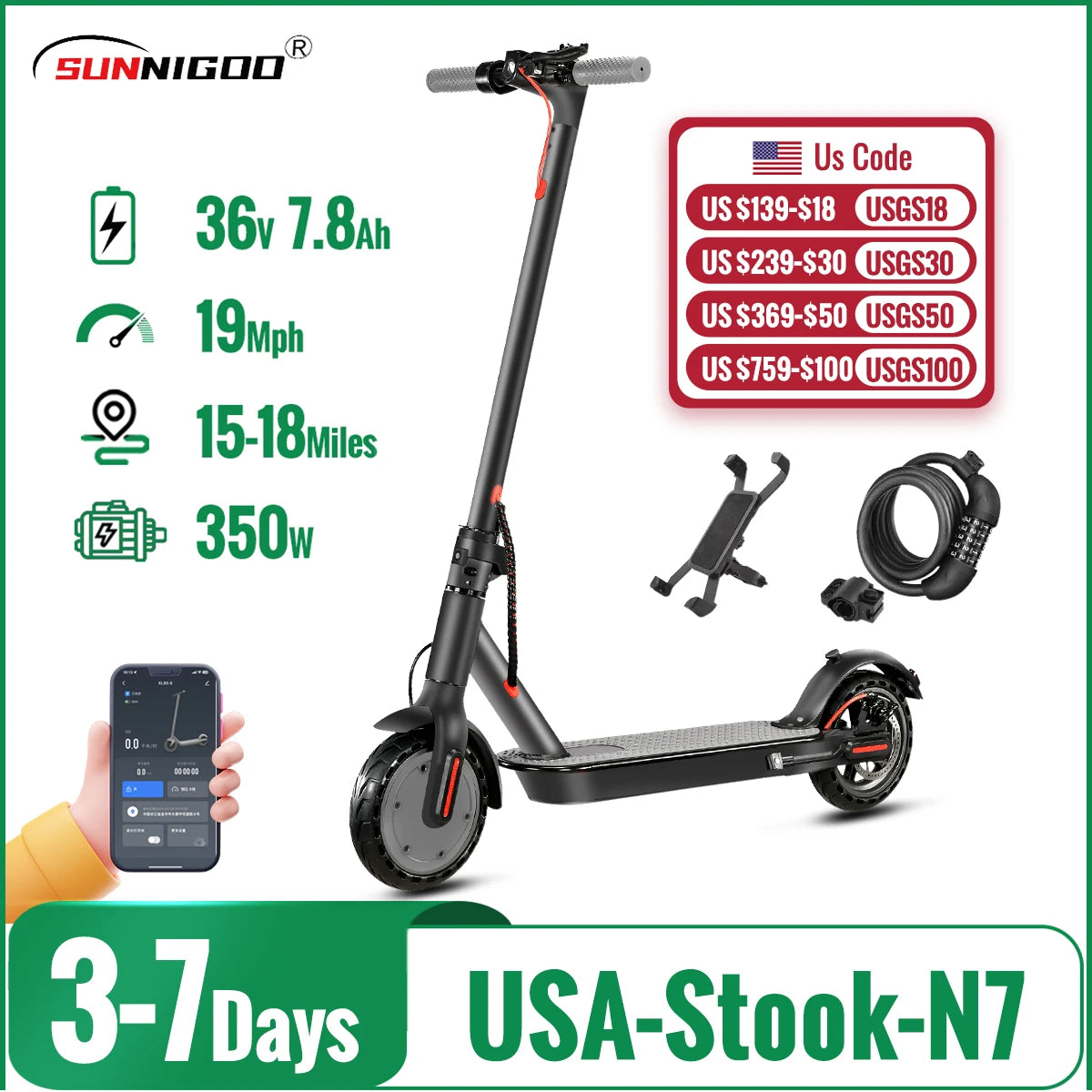 36v 350W Electric Scooter Adult 2 Wheel 8.5" Self-Balance Folding Kick Escooter For Travel Smart App US Warehouse Free Shipping.