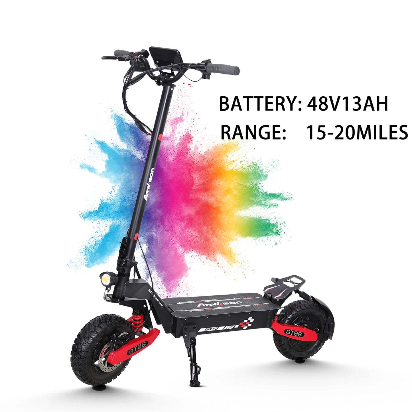 Arwibon GT06 Adult Electric Scooter, Speed up to 30 MPH, 48V23.4AH , 11 Inch Off-Road  Tires, Foldable Sports Commuter E-Scooter.