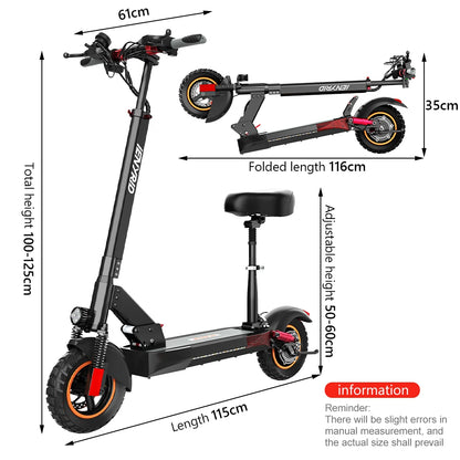 To door Delivery USA EU 800W Powerful Electric Kick Scooter seat Off Road Tire 45KM/H adult e Scooter.