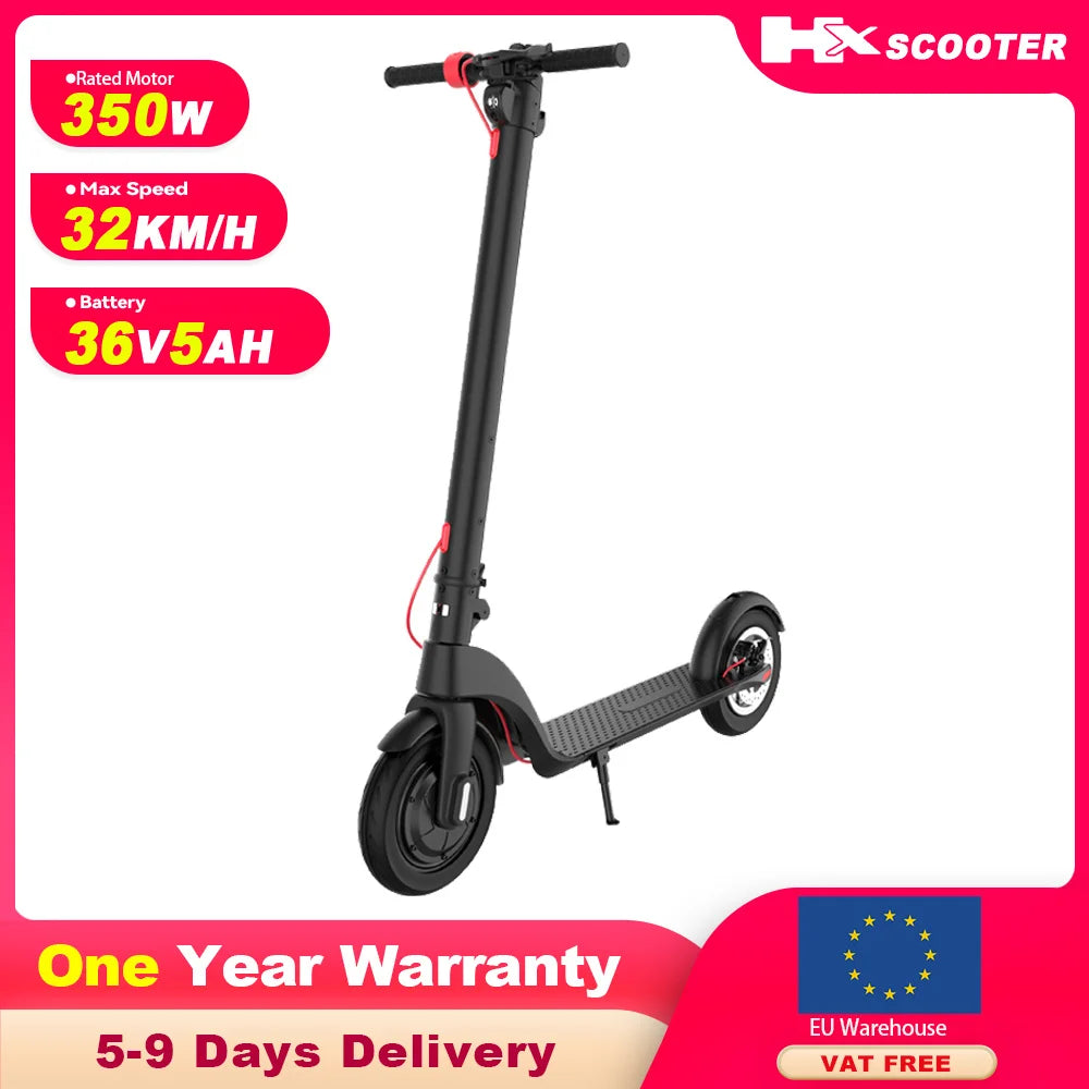 HX 5AH Electric Scooter 350W 25KM/H Foldable Electric Kick Scooter 10 Inch APP Smart Escooter for Adults 2024 E Scooters.