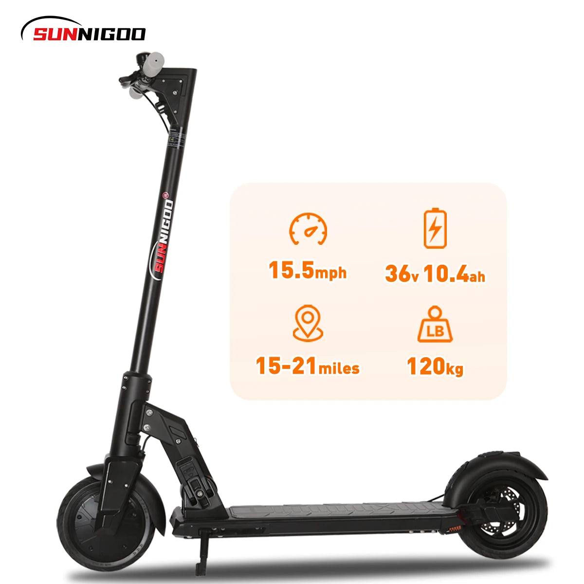 Electric Scooter 36V 10.4Ah 15.5Mph Escooter Anti-skid Folding Electric Scooter 15-21miles Range Lightweight Electric Scooter.