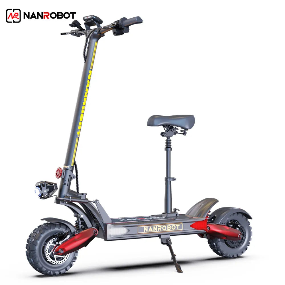 NANROBOT LS7+ Fast Electric Scooter For Adult 60V 4800W Dual Motor 11Inch Fat Off Road Tire 2 Wheels E Foldable  Scooter.