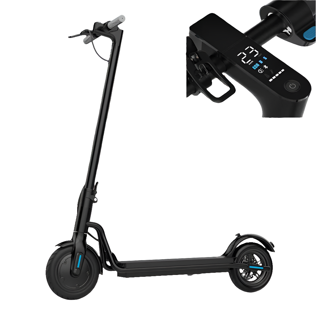 Lightweight electric scooter with durable aluminum alloy construction, foldable feature for compact storage.